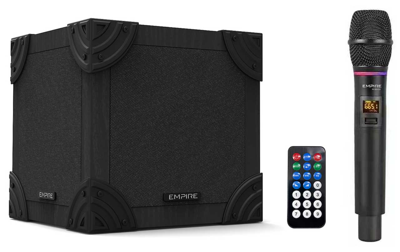 SPEAKER EMPIRE PORTATILE QUBO CON MICROFONO 100W MICR.ICE INCLUSO