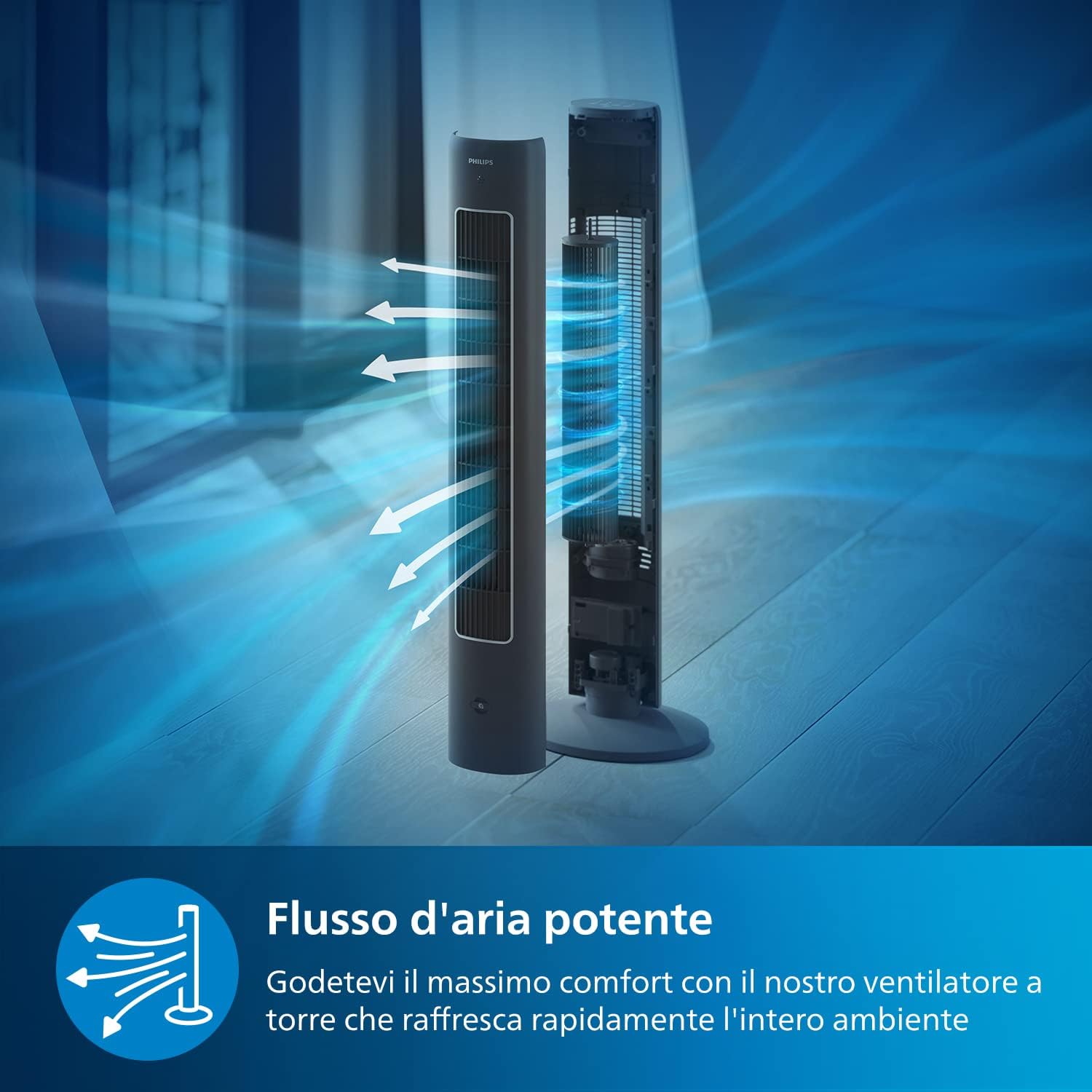 VENTILATORE TOWER FAN 5000 SERIES TELECOMANDO TOUCH AROMATERAPIA