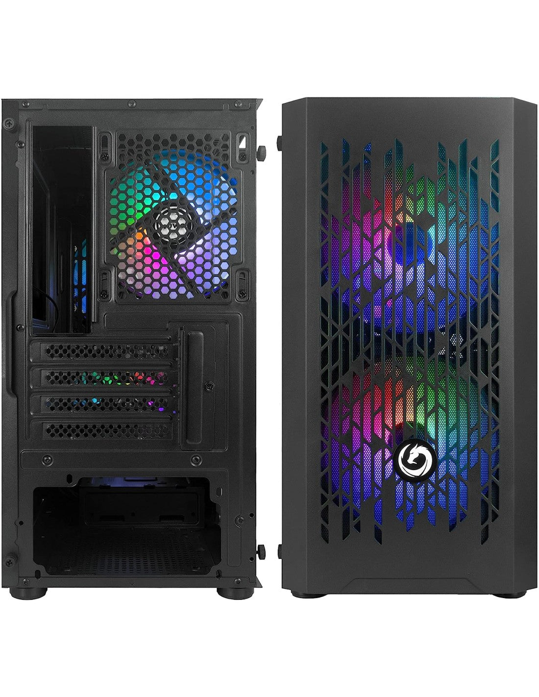 CASE MINI TOWER NO PSU BLITZ R24 3USB3 0,5MM SPCC 3FAN RAINBOW BLACK