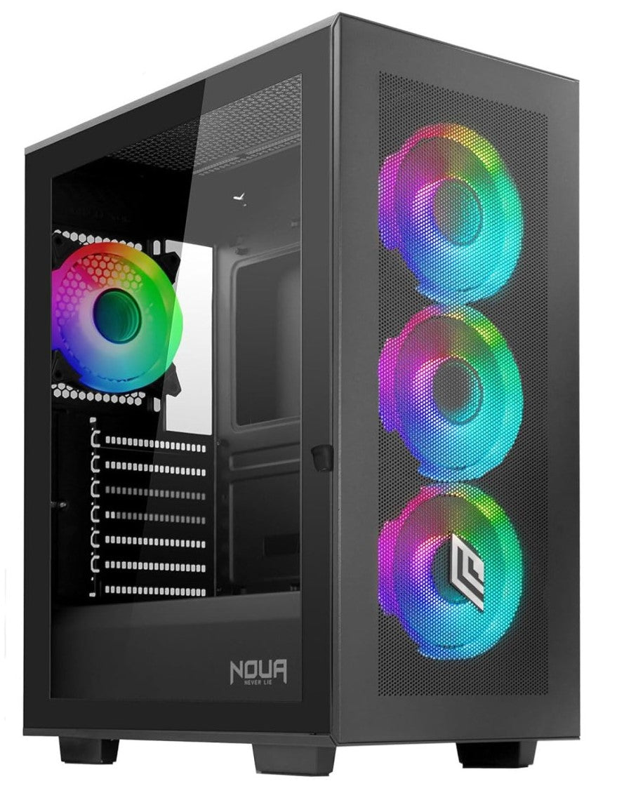 CASE MID-TOWER NO PSU UTOPIA F502BK 1U3 2U2 3*FANARGB VETRO BK