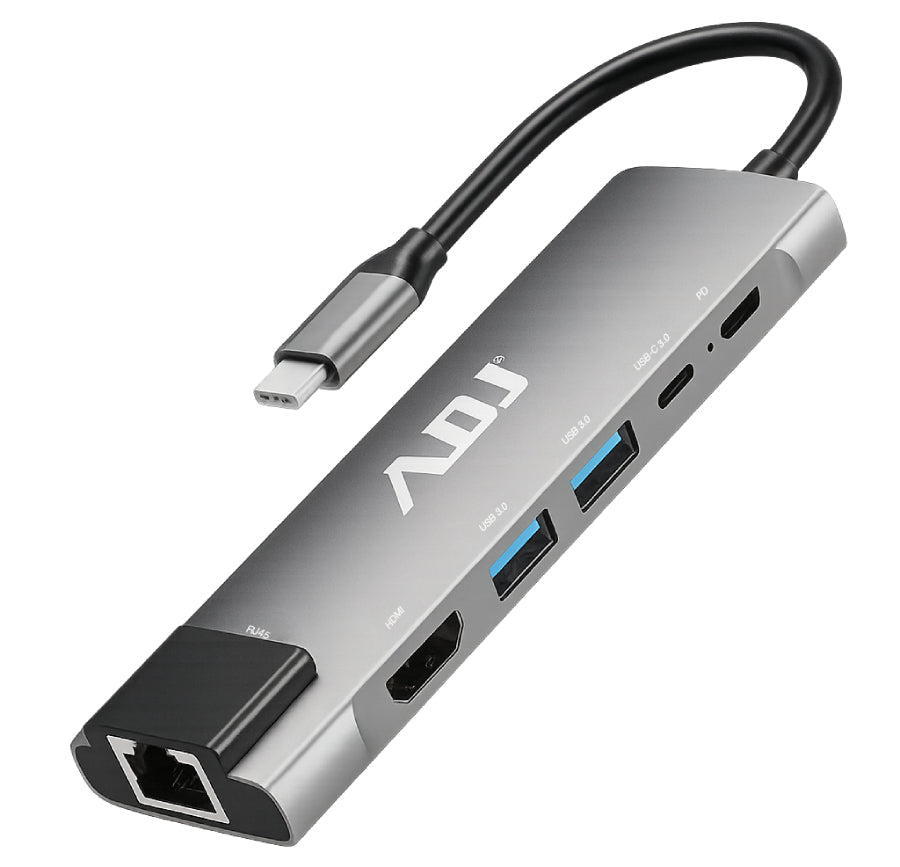 DOCKING TYPE C MULTIPORT 6IN1 USB3.0*2+HDMI*2+RJ45+USBC PD+DATA