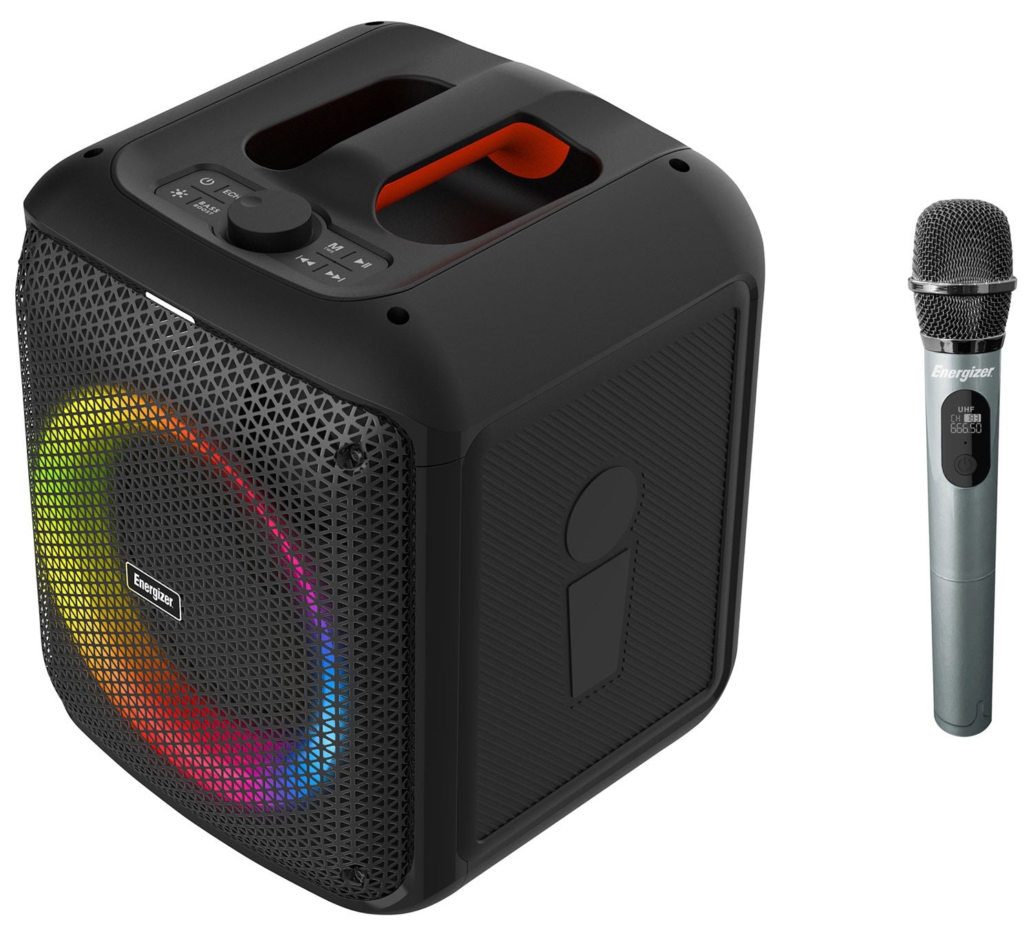 ENERGIZER PARTY SPEAKER BT + POWERB ANK BLUETOOTH RGB 20W + RADIO E MIC