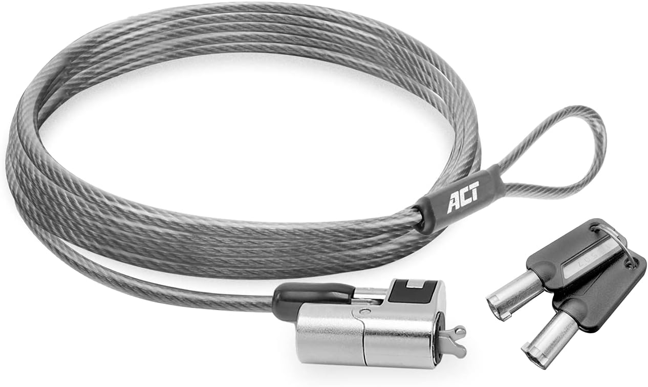 CAVO LUCCHETTO SICUREZZA NOTEBOOK 2MT CHIUSURA CON CHIAVE