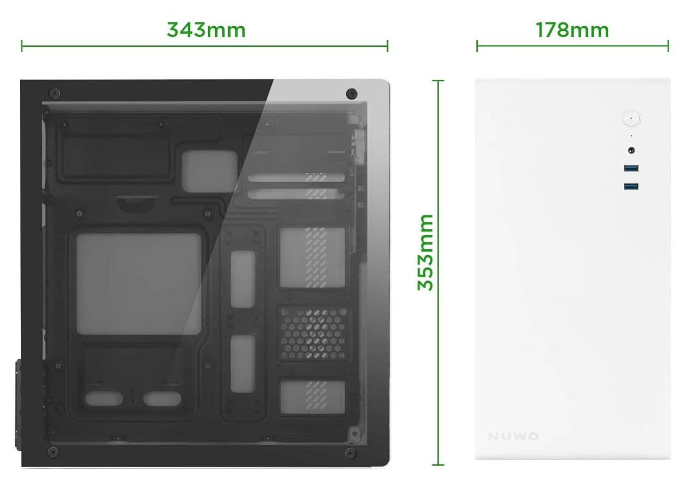 CASE MINI-TOWER NO PSU EGUERA A113 2USB3 0,6MM SPCC MATX MITX WHITE