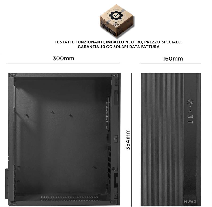 CASE MINI-TOWER NO PSU OPALZ100 OUT 2USB2 0,6MM LIEVE AMMACATURA LATERA