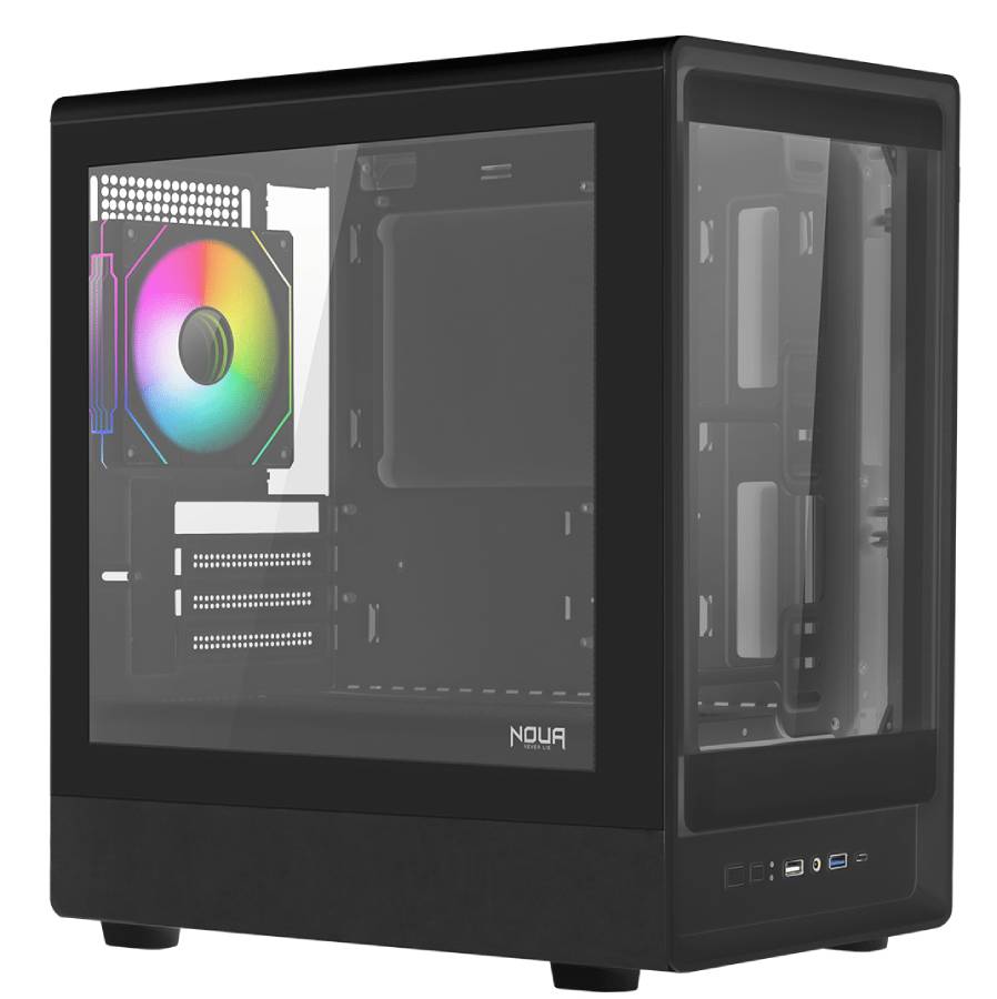 CASE MID-TOWER NOPSU NEXUS BK PK100 2USB3 1USBC 1FAN RGB VETRO TYPE C