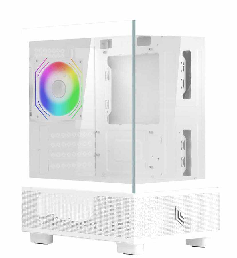 CASE MID-TOWER NO PSU FOBIA WH 2USB3 1USBC 1FAN RGB VETRO L202