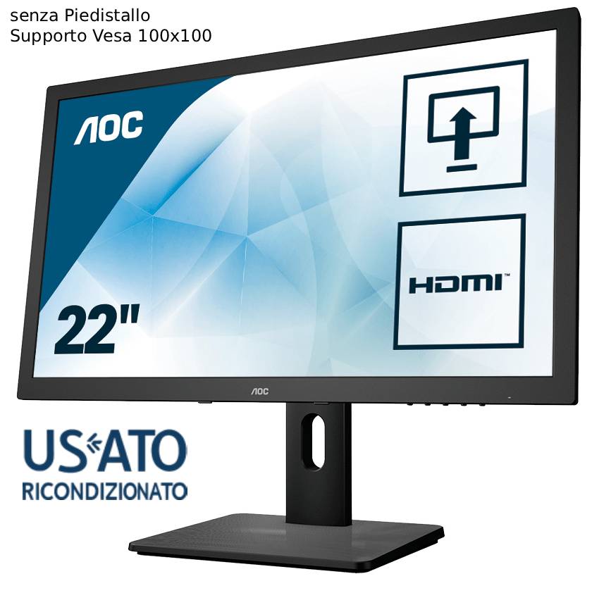 MON 22 REF AOC E2275PWJ FHD BK VGA/HDMI/DVI MULTIM. NO PIEDISTAL.