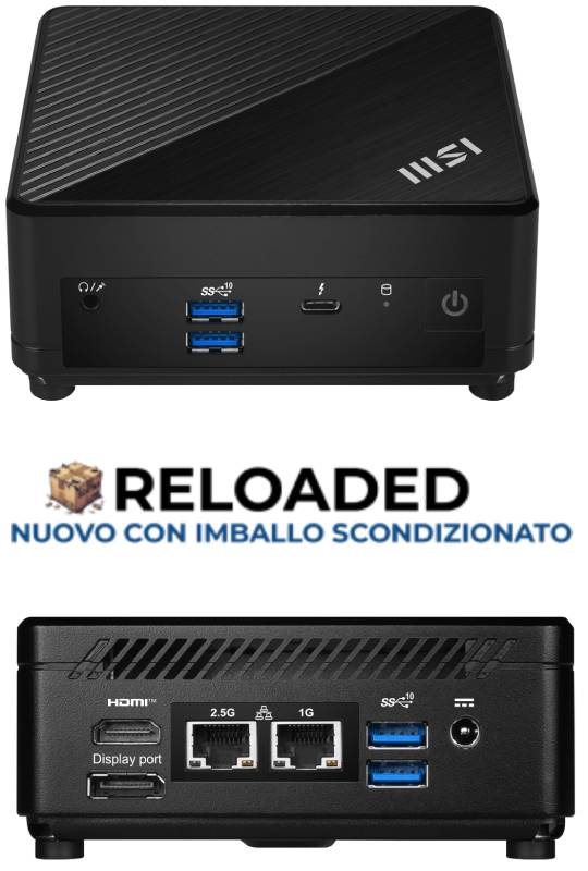 PC MSI CUBI N100 4GB 128GB W11P M.2 BN100XX FANLESS PRODOTTO APERTO