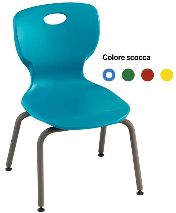 SEDIA FISSA 4GAMBE 41X41X H38/43/46 TUBOLARE D'ACCIAIO