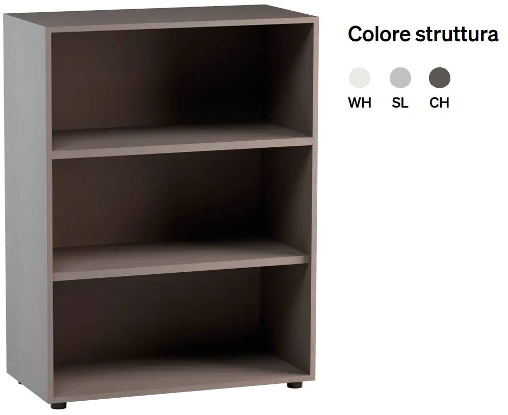 LIBRERIA MEDIA A GIORNO 90X44,5X H 119,8 CM WH