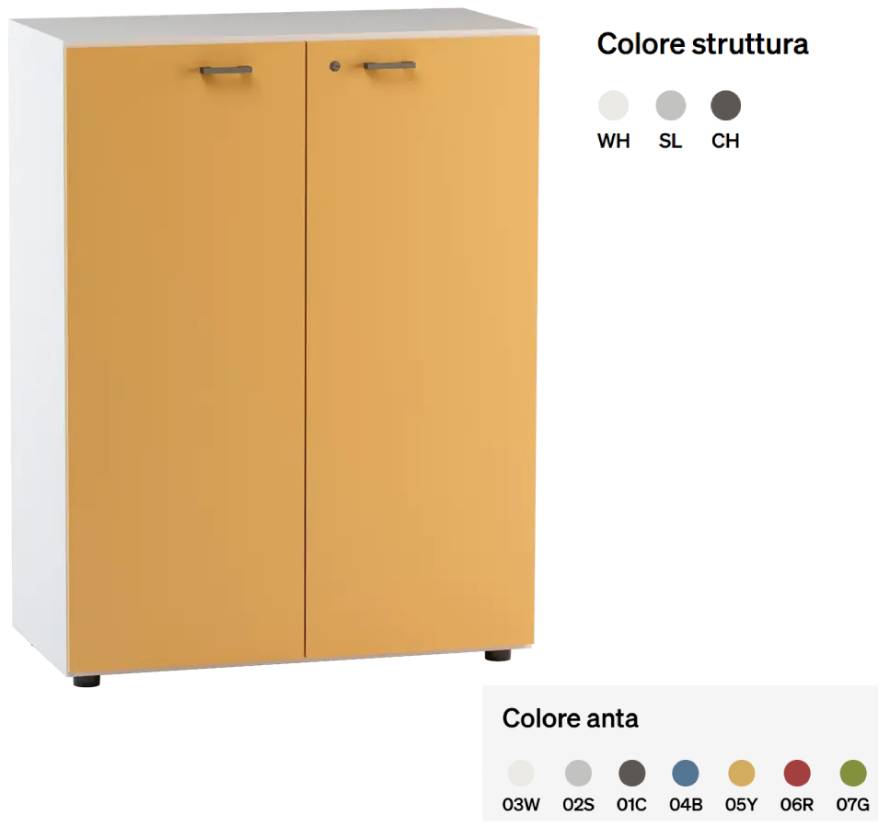 LIBRERIA MEDIA A GIORNO CON ANTE 90X46,3X H 119,8 CM WH