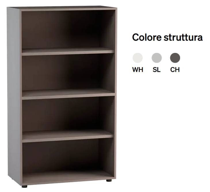 LIBRERIA MEDIA A GIORNO BIANCA 90X44,5X158,3H