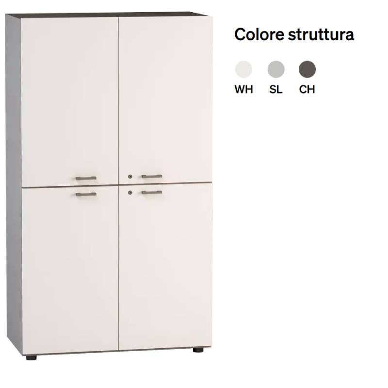 LIBRERIA MEDIA A GIORNO BIANCA 90X44,5X158,3H  ANTE SOVRAPPOSTE
