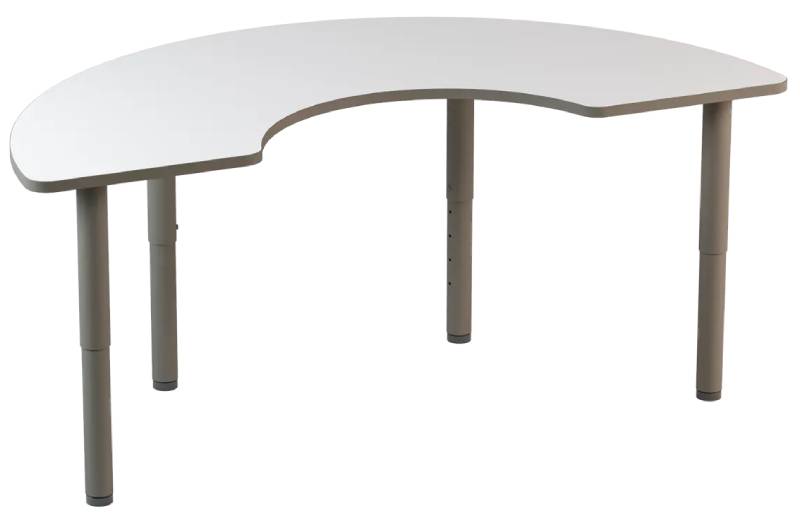 TAVOLO DELTA CON BORDO ARROTONDATO 180X90X H 52/58/64/70 CM