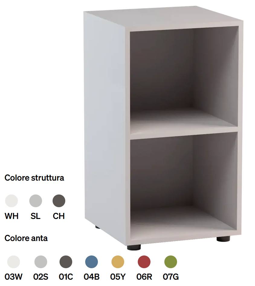 LOCKER A GIORNO 2 VANI IN NOBILIATO BIANCO CM 45X44,5X H 81,5