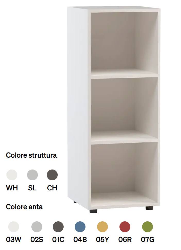 LOCKER A GIORNO 3 VANI IN NOBILIATO BIANCO CM 45X44,5X H 119,80