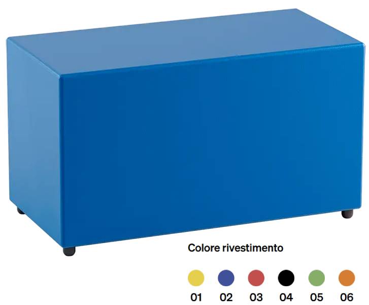 POUF RETTANGOLARE 80 CON PIEDINI SIMILPELLE COL. 80X40X H 46CM