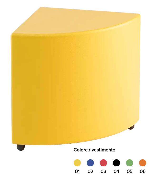 POUF ANGOLARE 90? SIMILPELLE COL. 40/40X H46 CM