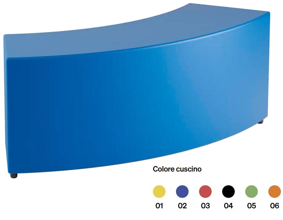 PANCA DEBATE LATO INT.160 IMBOTTITA CURVA 200X40X H50
