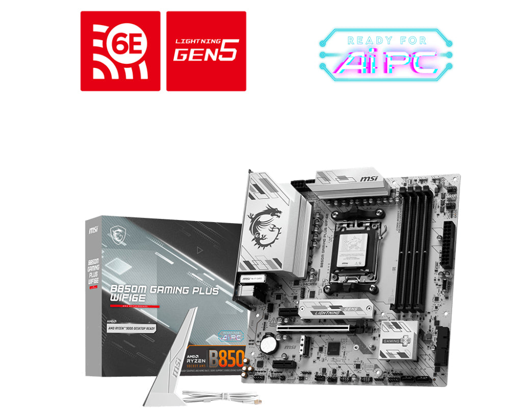 MB MSI B850M GAMING PLUS WIFI6E AM5 4DDR5 3PCIE 3M2 4SATA DP/HD MATX