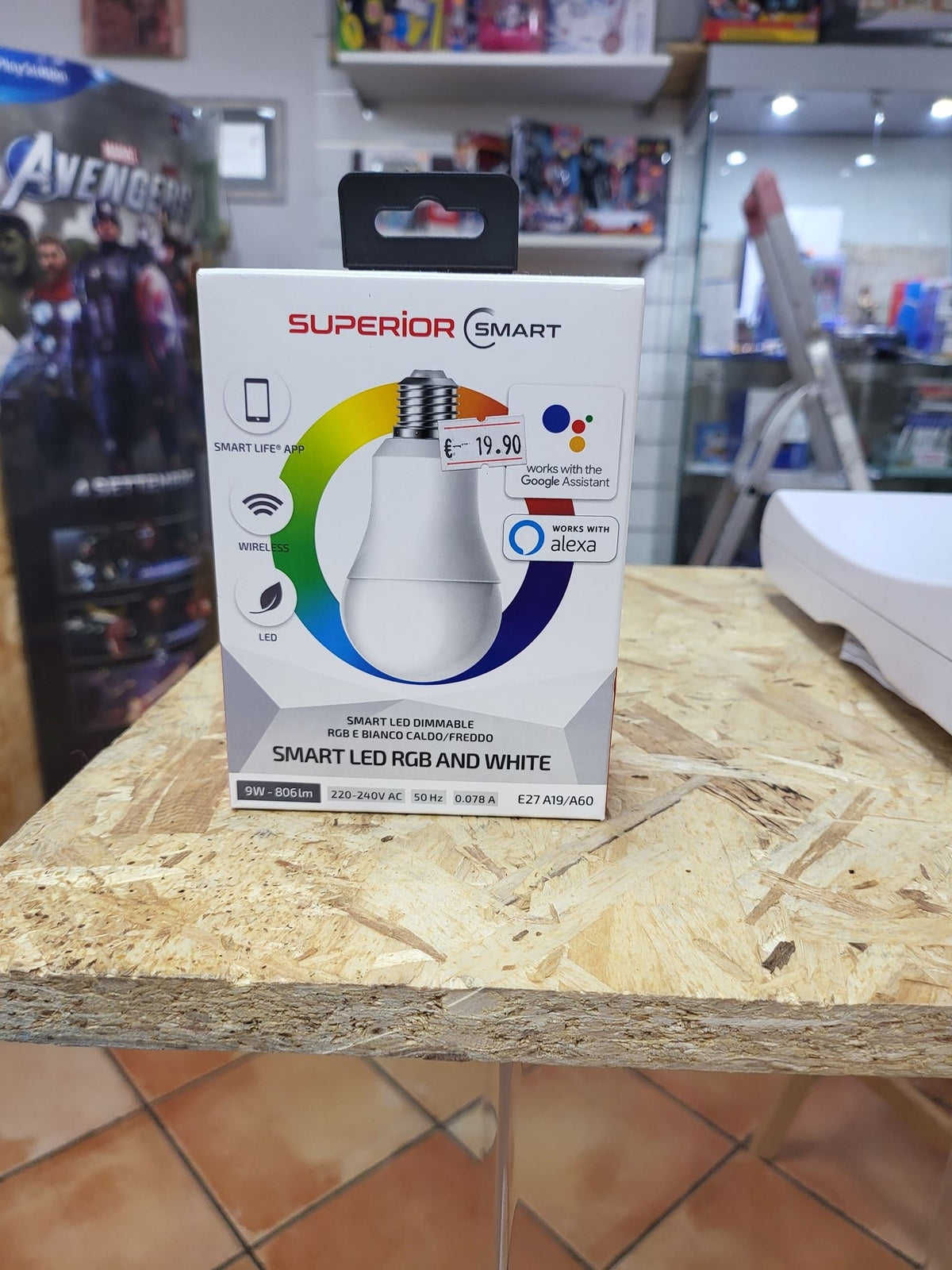 Lampada e27 smart superior 9w rgb e white google alexa