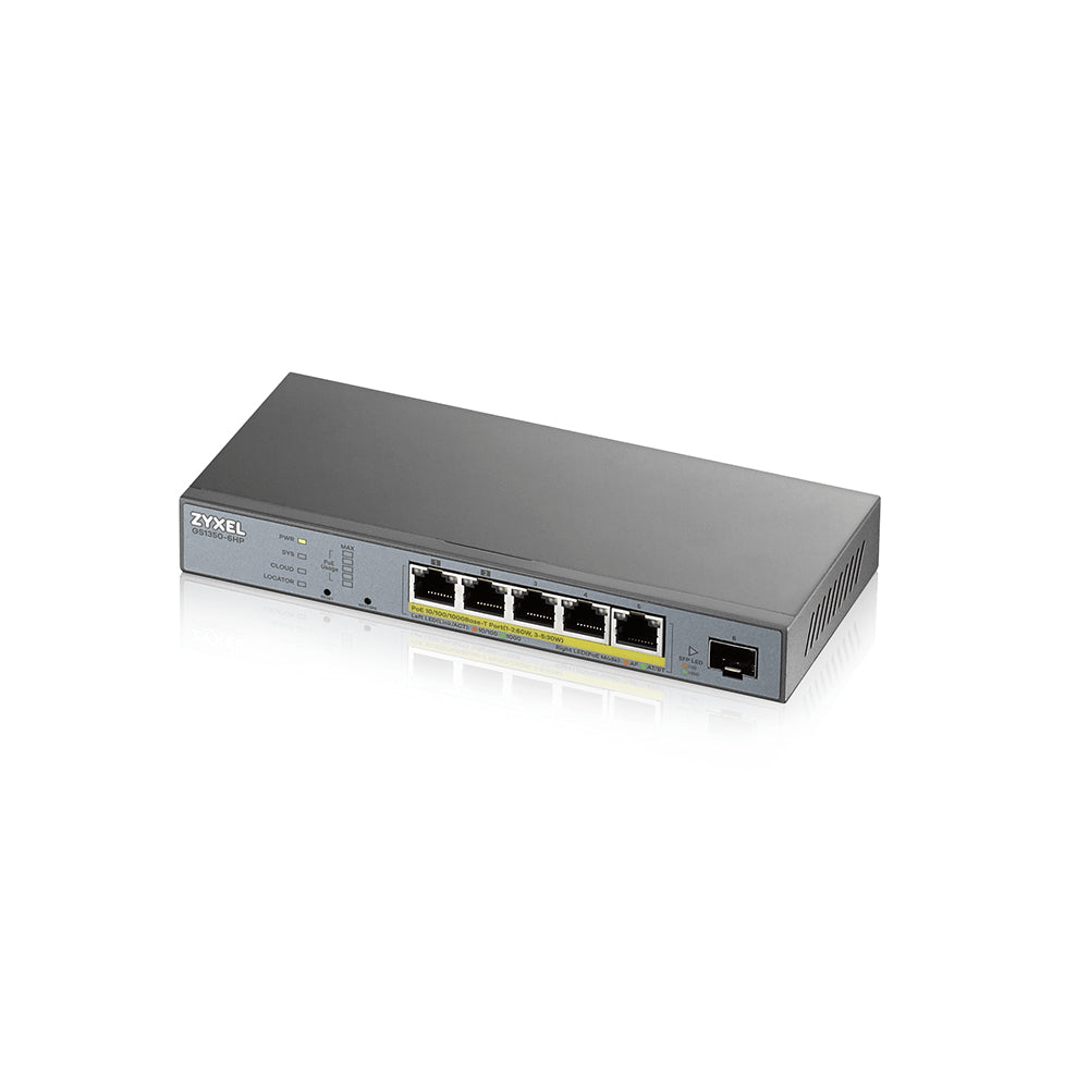SWITCH GS1350-6HP GIGABIT 6P POE + 1 SFP