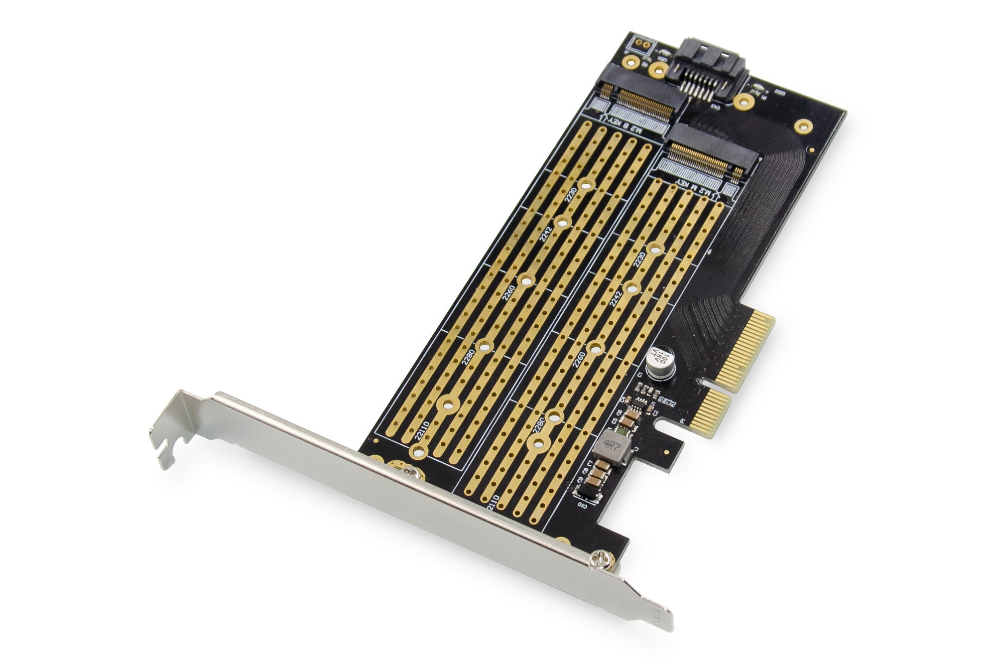 SCHEDA PCI EXPRESS ADD-ON M.2 NGFF /NVME CHIAVI B, M E B+M  30-110MM