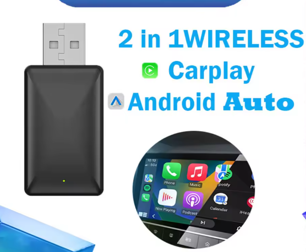 CARPLAY wireless 2 in 1 per auto Android, smart Dongle 2024, 5G, WIFI, per iPhone, telefono Android, Volvo, Benz, Mg, Kia