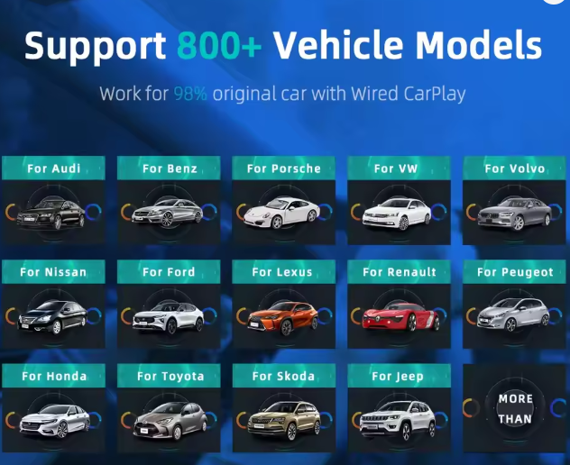 CARPLAY wireless 2 in 1 per auto Android, smart Dongle 2024, 5G, WIFI, per iPhone, telefono Android, Volvo, Benz, Mg, Kia