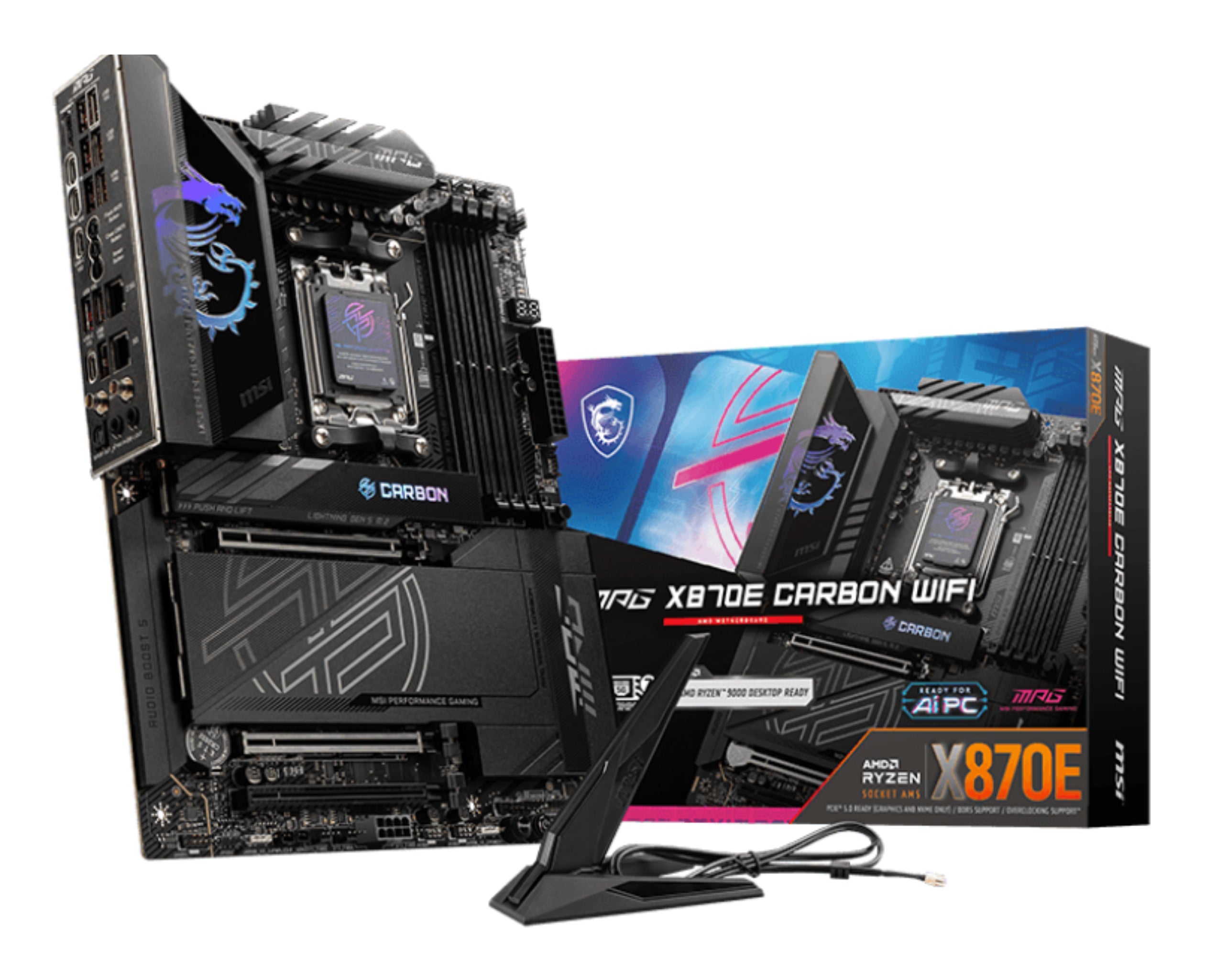 MB MSI MPG X870E CARBON WIFI AM5 4DDR5 1HD 3PCIE 4M2 4SATA ATX 170W