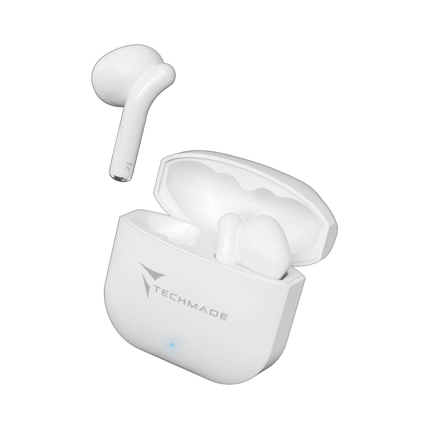 AURICOLARI BT TECHMADE CON BOX DI R ICARICA BIANCO