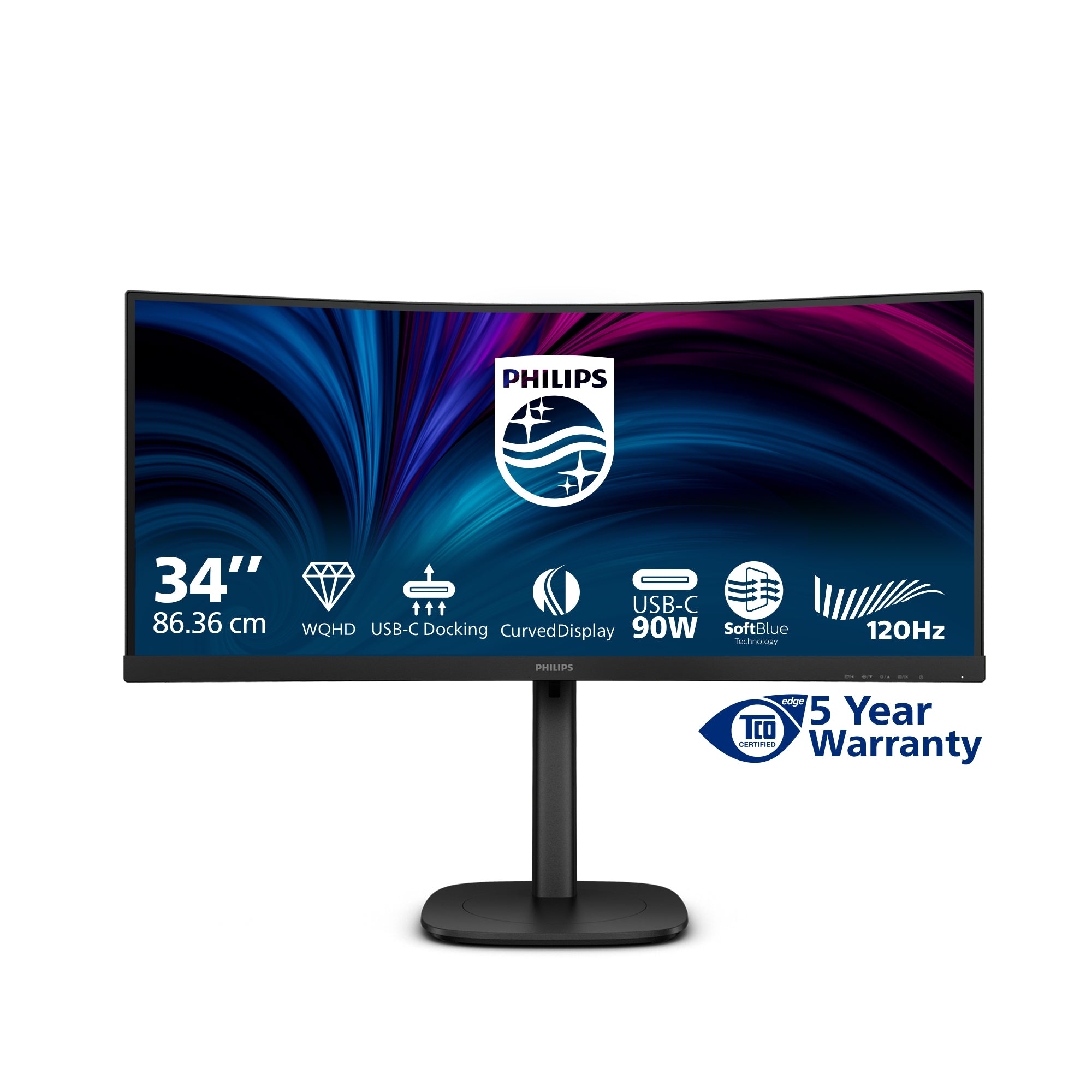 MON 34VA 3440X1140 HDMI DP USBC MM PHILIPS 34B2U3600C 21:9 CURVED