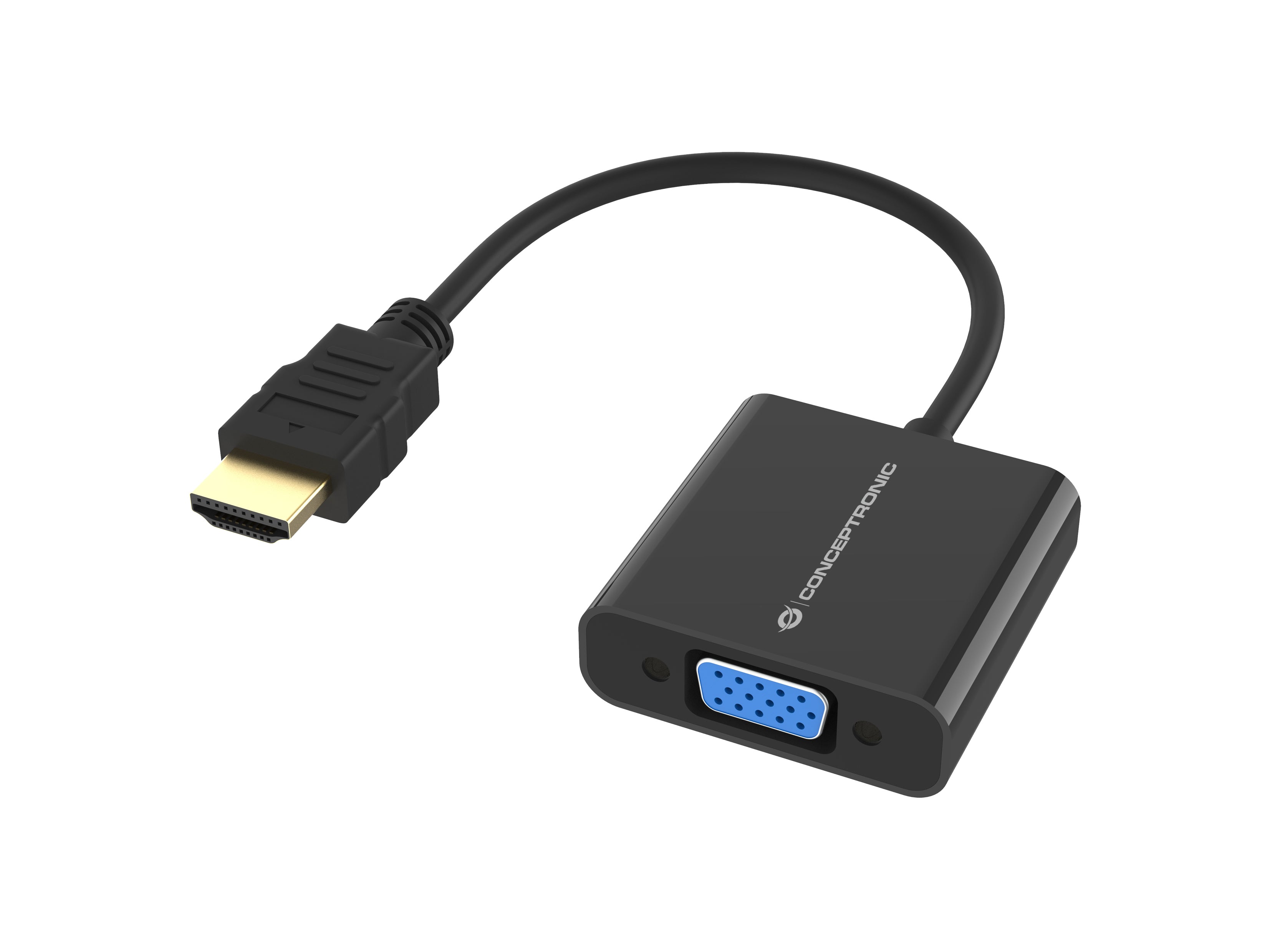 ADATTATORE HDMI-VGA M/F BK CON CAVO 0,25MT