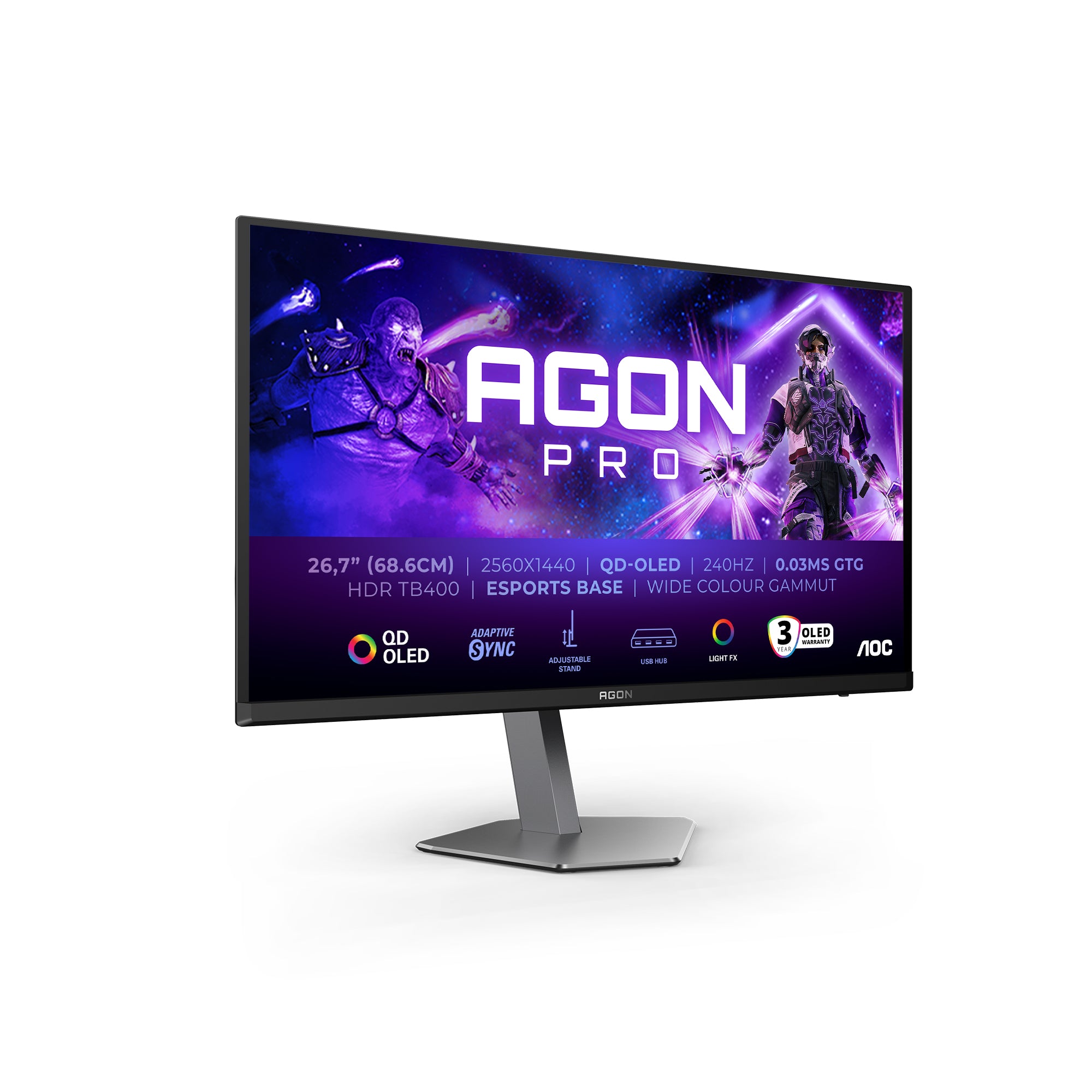 MON 27OLED QHD 2560X1440 240HZ 0,03MS AG276QZD2 GAMING REG ALTEZZA