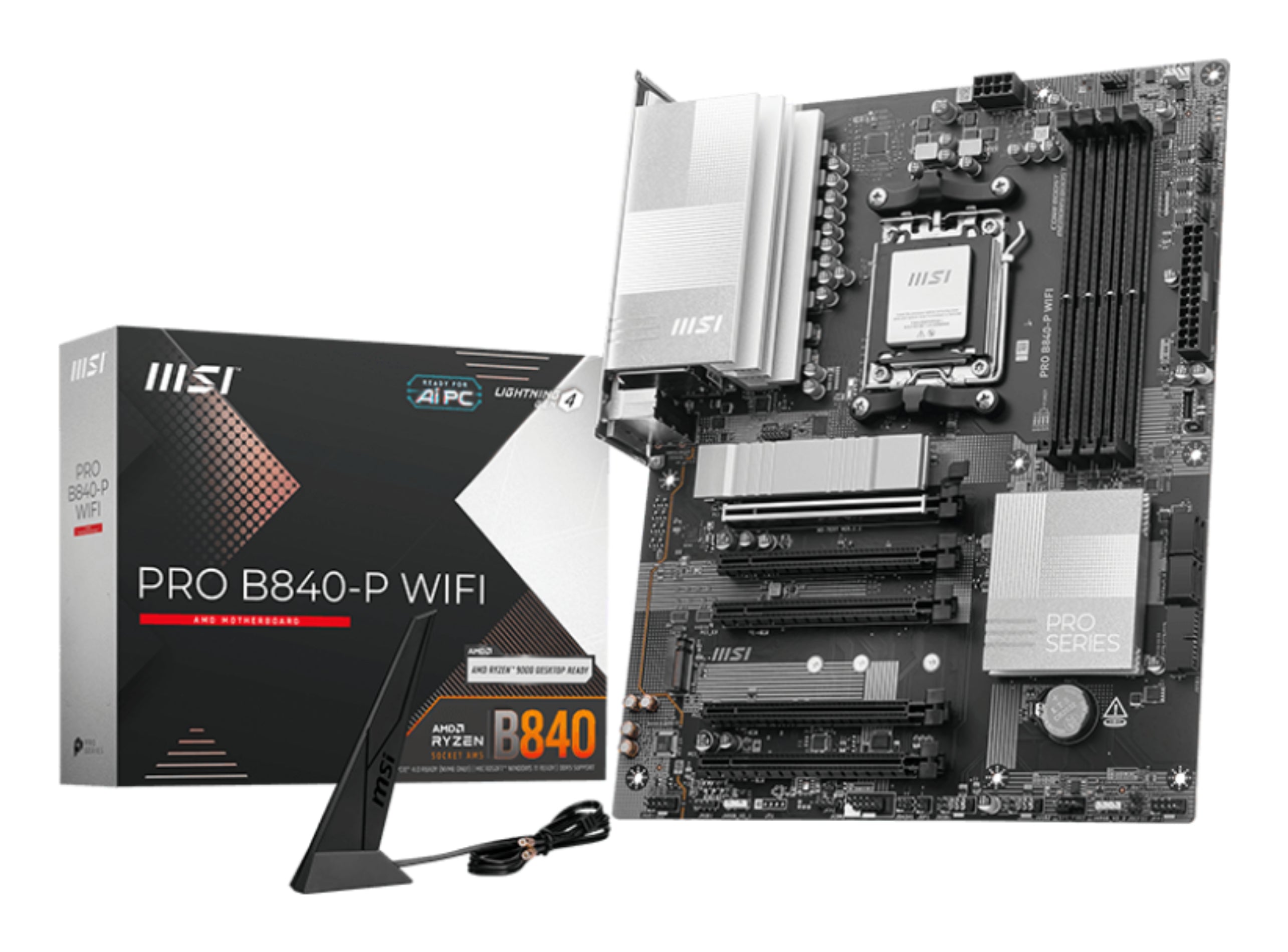 MB MSI PRO B840-P WIFI AM5 4DDR5 5PCIE 3M2 4SATA 1HDMI