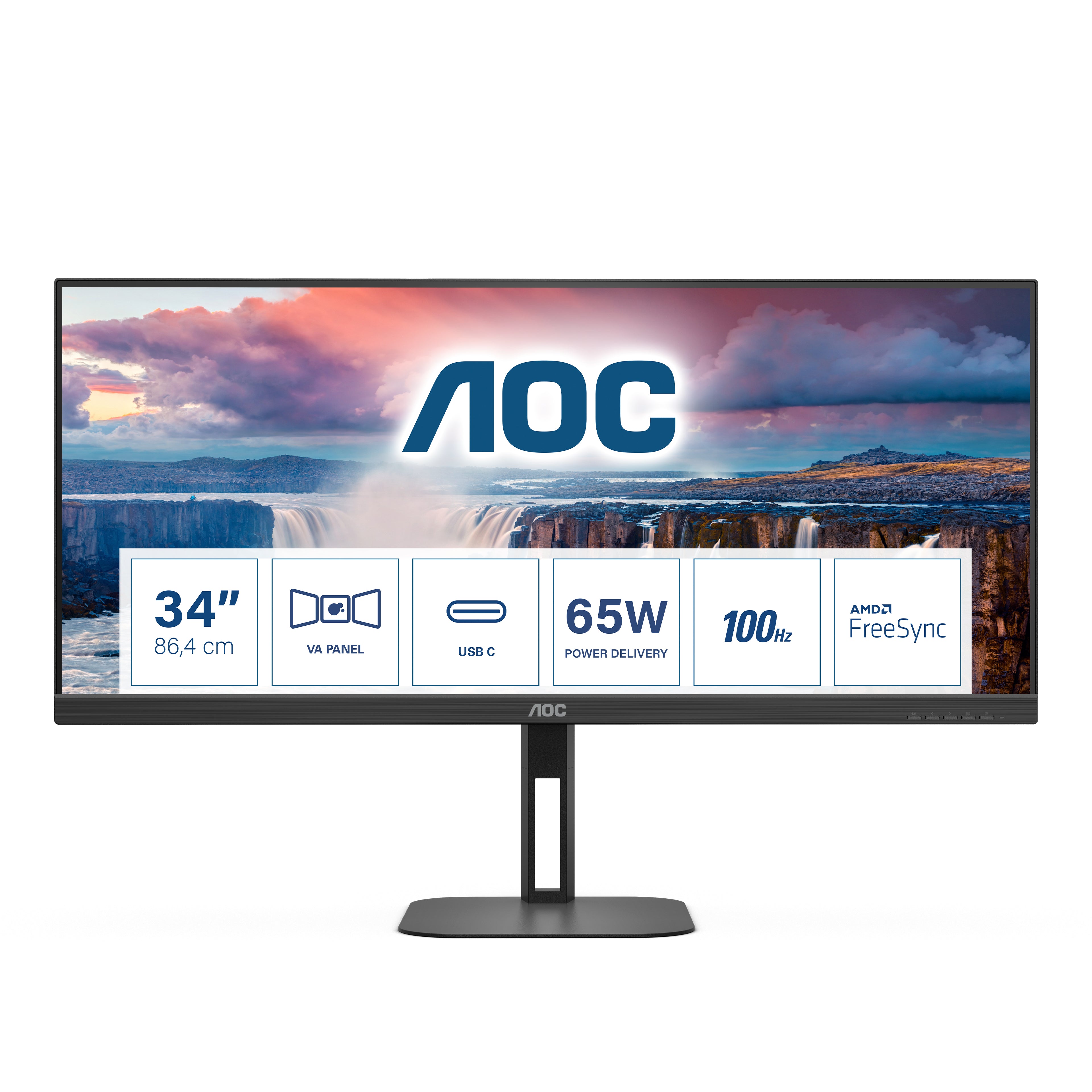 MON 34 VA 3440X1440  HDMI DP USBC AOC U34V5C 21:9 REG ALTEZZA MM