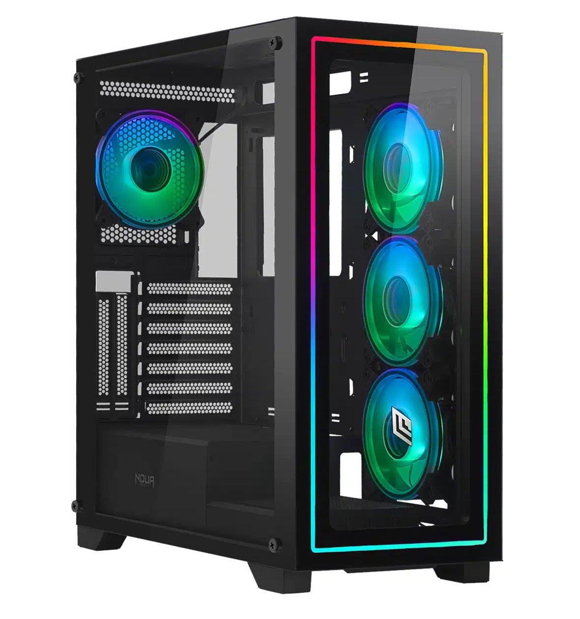 CASE MID-TOWER NO PSU IRON V111 LED 3USB3 VETRO TEMPERATO 1FAN RGB