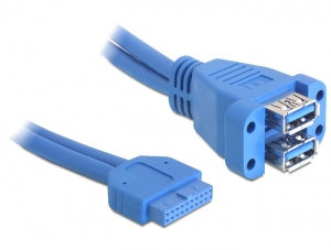 CAVO USB 3.0 19PIN-2X USB 3.0 F/F PIN HEADER M SCHEDA MADRE