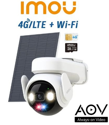 CAMERA 4G 5MP 3K WIFI PTZ PIR AOV BATT.INCL.SIM4G+PANNELLO SOL. USBC