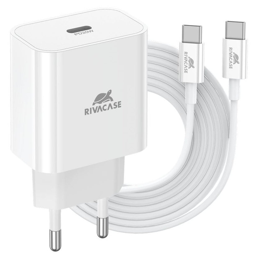 ALIMENTATORE 1USB-C 20W WHITE CAVO TYPE-C INCLUSO