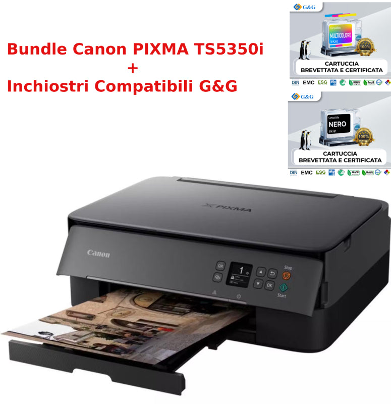 MF INK COL A4 WIFI F/R 13PPM CANON PIXMA TS5350I + INK COMPATIBILE