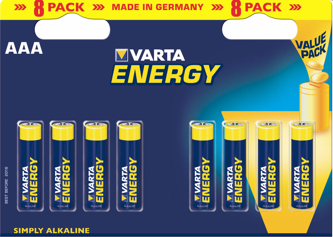 BATTERIA MINISTILO AAA LR03 ENERGY MEGAPACK 8PZ 1,5V