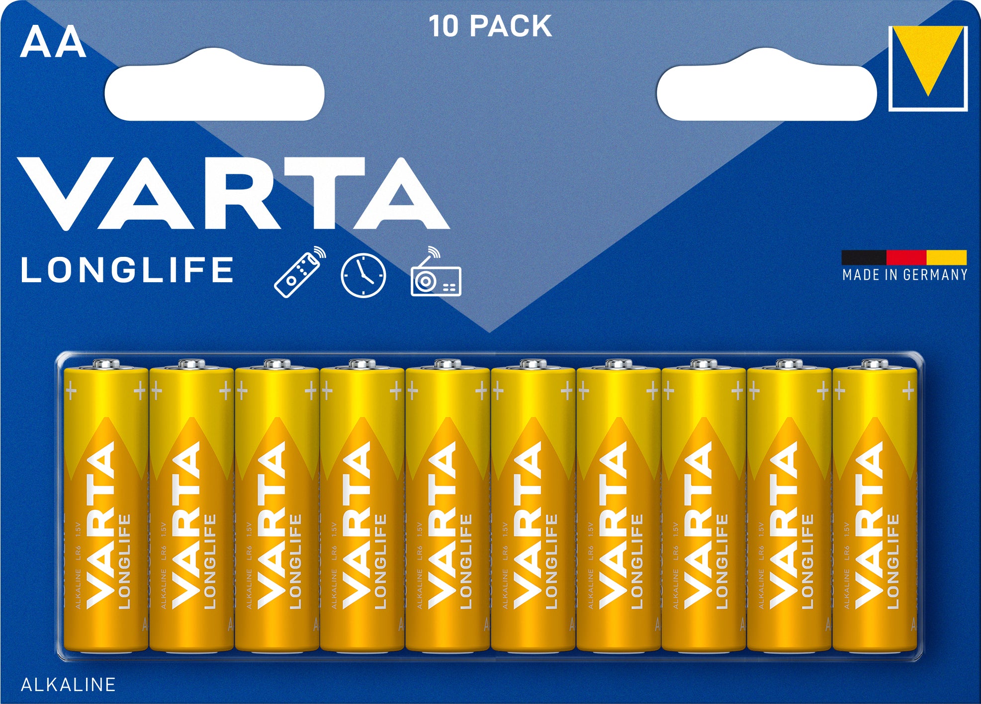BATTERIA STILO AA 1,5V LR06 LONG LIFE 10PZ VARTA MEGAPACK