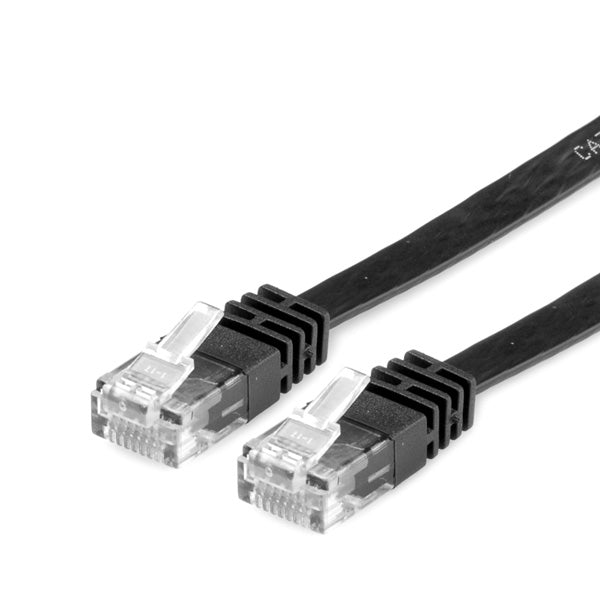 CAVO RETE UTP CAT.6A 0,5MT FLAT NERO NO SCHERMATO PER DATA CENTER