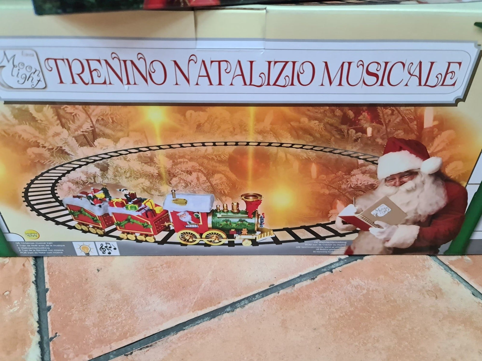 treno natalizio musicale con suoni e luci