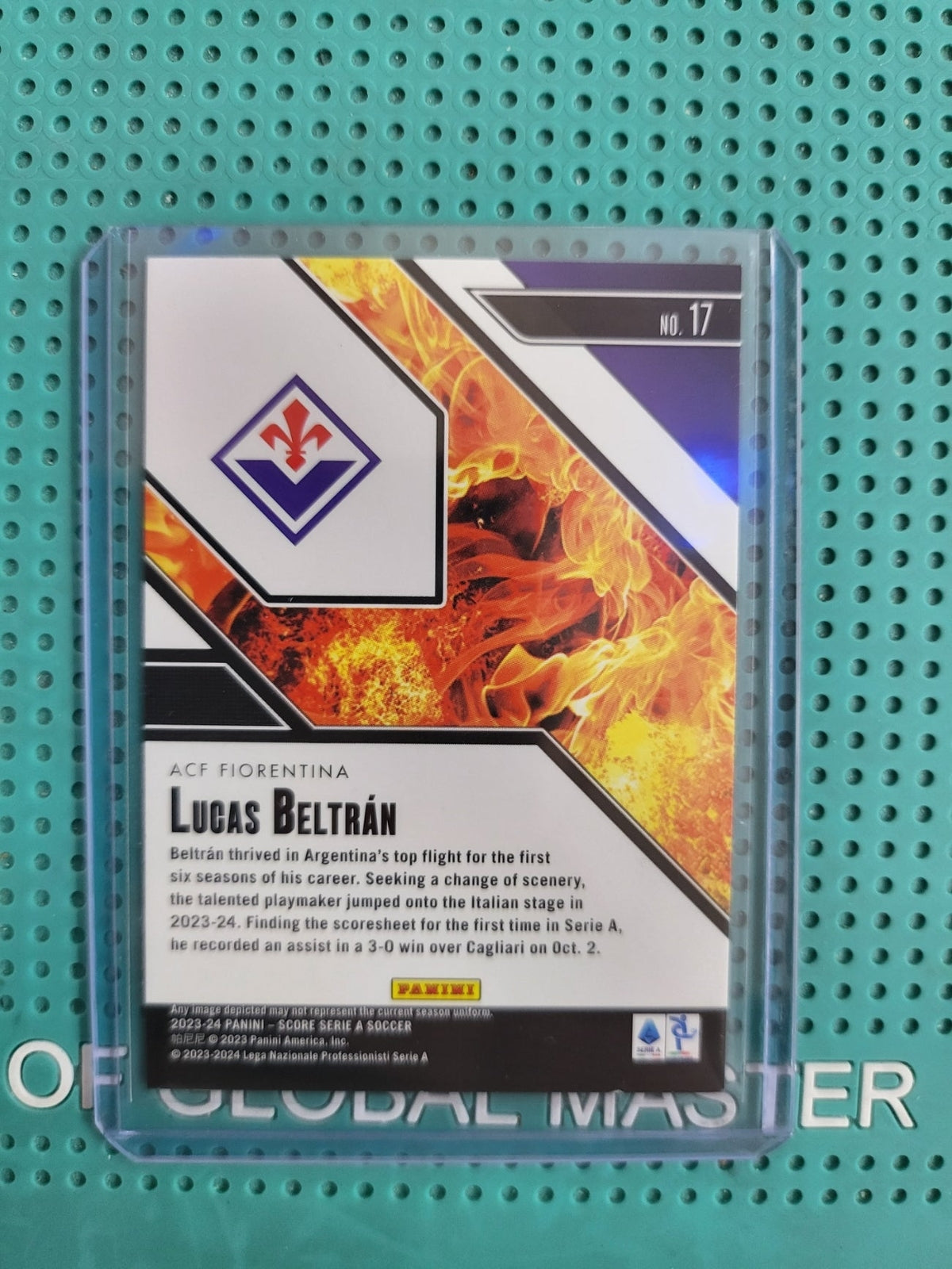 panini score 2023/2024 lucas beltran hot rookies laser purple 2/15 n17