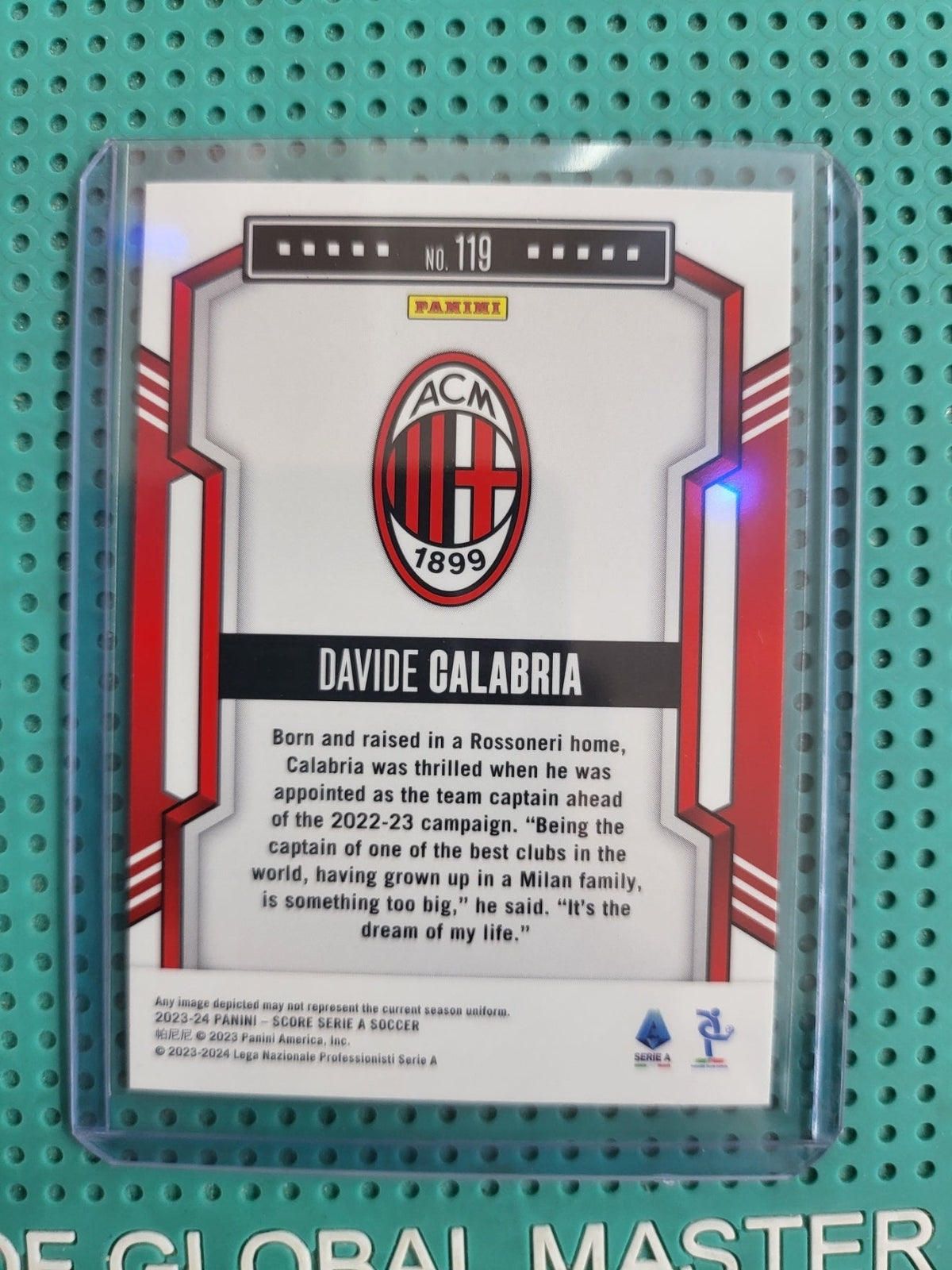 panini score 2023/2024 davide calabria laser green 1/5 n119