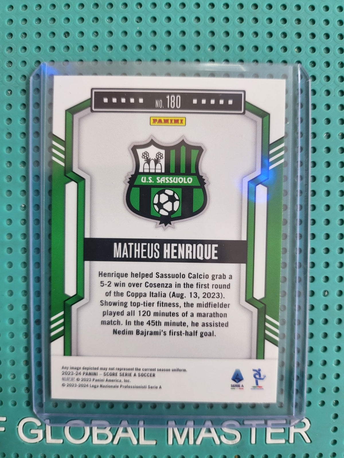 panini score 2023/2024 matheus henrique laser blue 37/50 n180