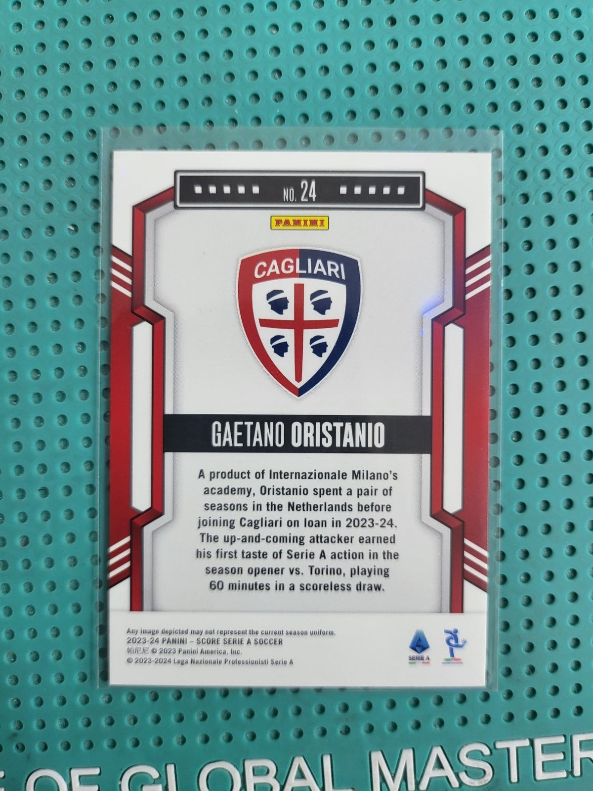 panini score 2023/2024 gaetano oristanio rookies laser blue 46/50 n24